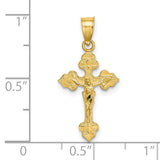 14K Crucifix W/ Fancy Tips Charm