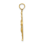 14K Beaded Accent w/ Cross Behind Crucifix Charm