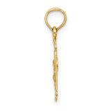 14K Mini Crucifix W/ Fancy Tips Charm