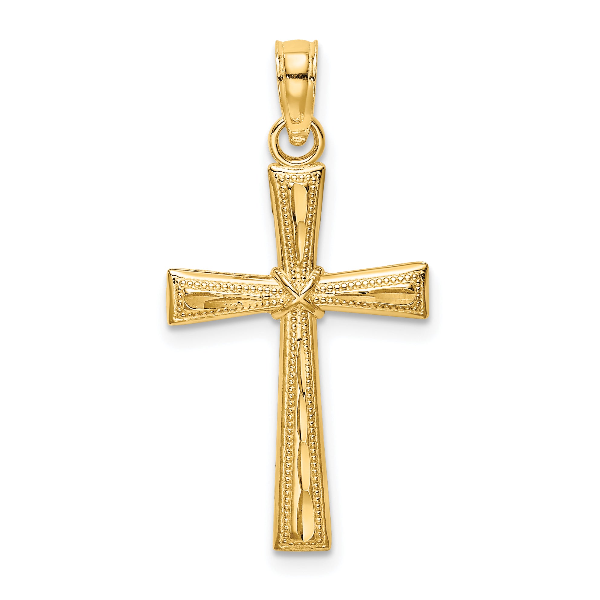 14K D/C and Textured Cross Charm