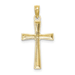 14K D/C and Textured Cross Charm