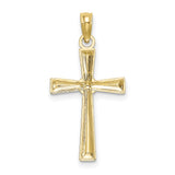 14K D/C and Textured Cross Charm