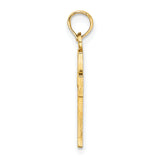 14K Flower In Cross Charm