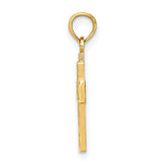 14K Cut-Out Heart Design Cross Charm