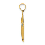 14K Green Enameled Tapered Cross Charm
