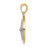 14K Nautical Compass w/White Gold Needle Charm
