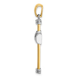 14K Two-tone Polished Cross Charm