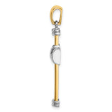 14K Two-tone Polished Cross Charm