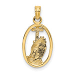 14K W/ Rhodium Praying Hands and Cross Charm