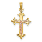 14K Two-Tone Crucifix Charm