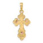 14K Two-Tone Crucifix W/ Scallop Trim Charm