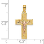 14K Two-Tone Latin Crucifix Charm