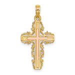 14K Two-Tone w/ Lace Trim Cross Charm