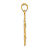 14K Two-Tone w/ Lace Trim Cross Charm