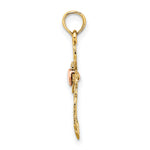 14k Two-Tone Cross w/ Heart Charm