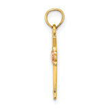 14k Two-Tone w/ Heart In Cross Charm