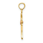14k Two-Tone Cross w/ Heart Charm