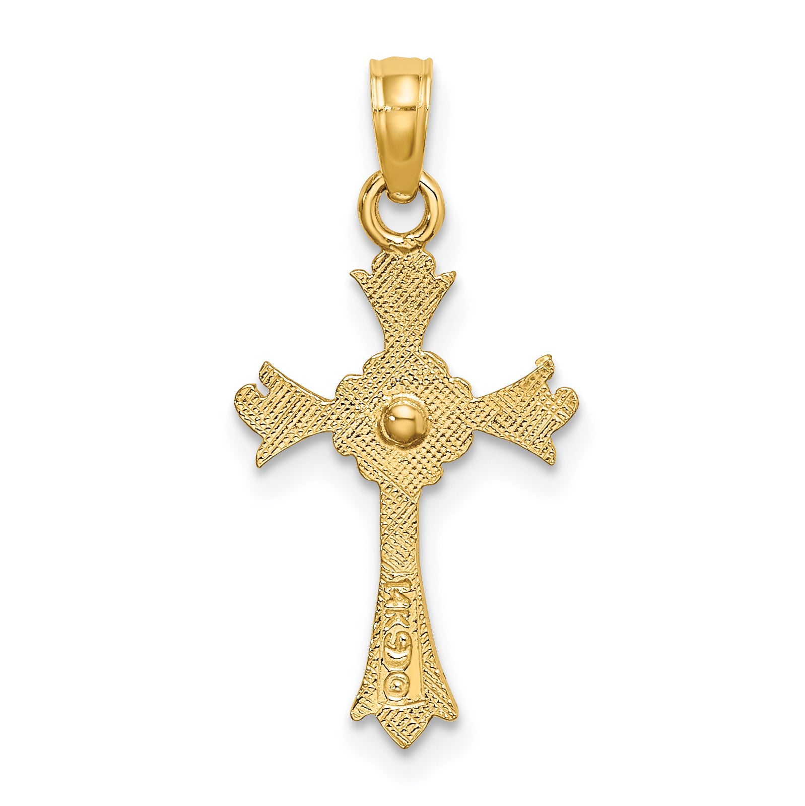 14k Two-Tone Cross w/ Heart Charm