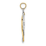 14K w/Rhodium Cross w/Drape Charm