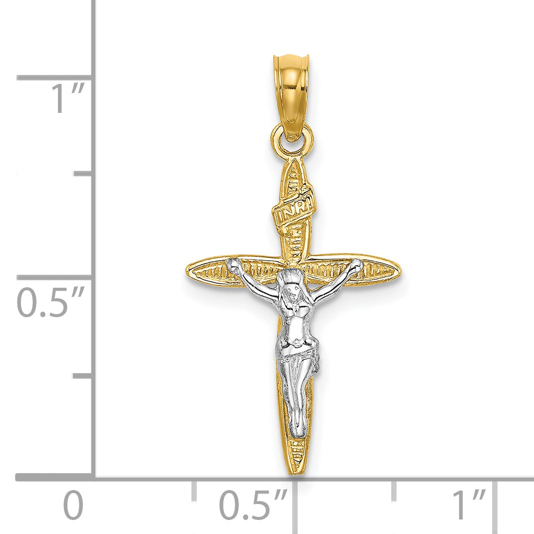 14K W/ Rhodium INRICrucifix Charm