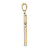 14K Two-tone Polished Cross Charm