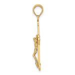 14K Two-tone Engraved Crucifix Charm