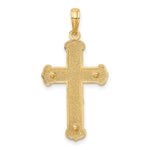 14K Two-tone Engraved Crucifix Charm