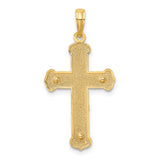14K Two-tone Engraved Crucifix Charm