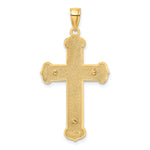 14K Two-tone Engraved Crucifix Charm