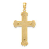 14K Two-tone Engraved Crucifix Charm