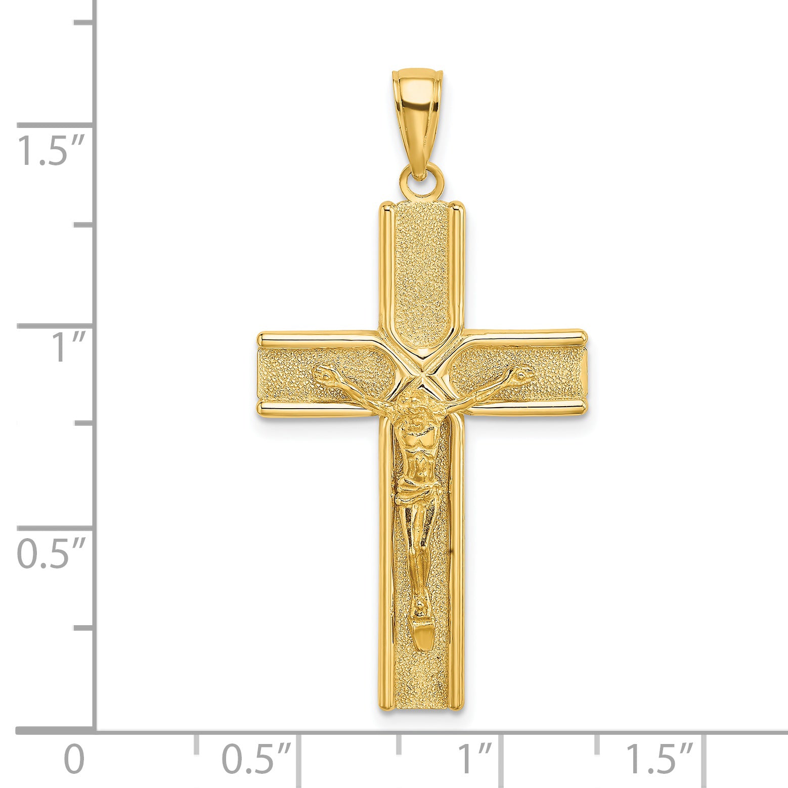 14K W/ Satin Finish Crucifix Charm