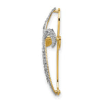 14K w/Rhodium Diamond-Cut Twisted Cross Charm