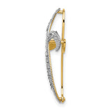 14K w/Rhodium Diamond-Cut Twisted Cross Charm