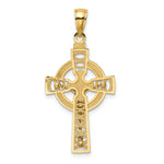 14k Two-tone Celtic Crucifix w/ Eternity Circle Charm