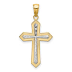 14K W/ Rhodium Center Cross Charm
