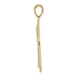 14K W/ Rhodium Center Cross Charm