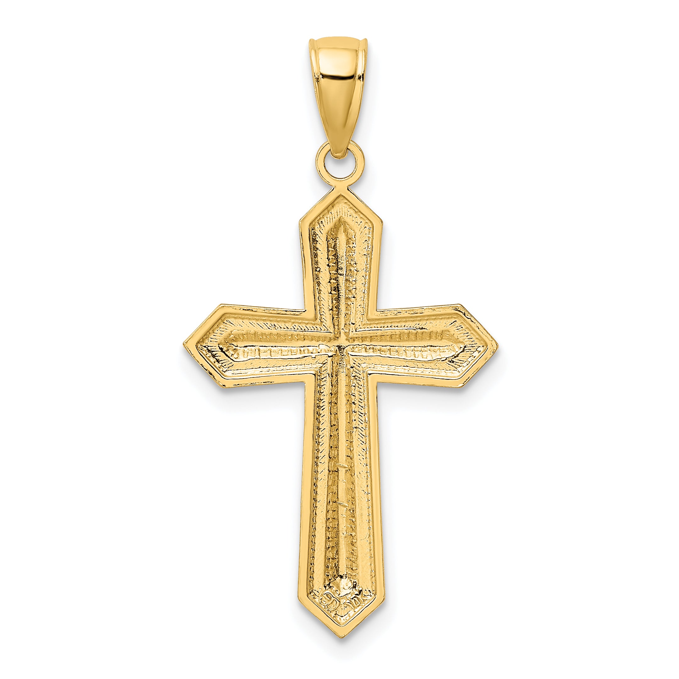 14K W/ Rhodium Center Cross Charm