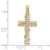 14K W/ Rhodium Cross Charm
