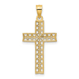 14K W/ Rhodium Cross Charm