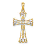14K w/Rhodium D/C Cross Charm