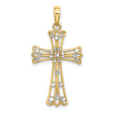 14K w/Rhodium D/C Cross Charm