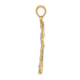 14K w/Rhodium D/C Cross Charm