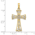 14K w/Rhodium D/C Cross Charm