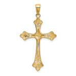 14K W/ Rhodium D/C Edges Cross Charm