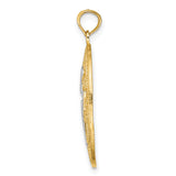 14K w/Rhodium Beaded Filigree Cross Charm