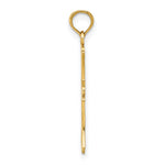 14K W/ Rhodium Textured Cross Charm
