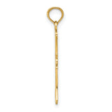 14K W/ Rhodium Textured Cross Charm