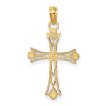 14K W/ Rhodium Textured Cross Charm