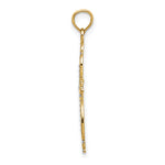 14K W/ Rhodium Beaded Cross Charm