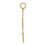 14K W/ Rhodium Beaded Cross Charm